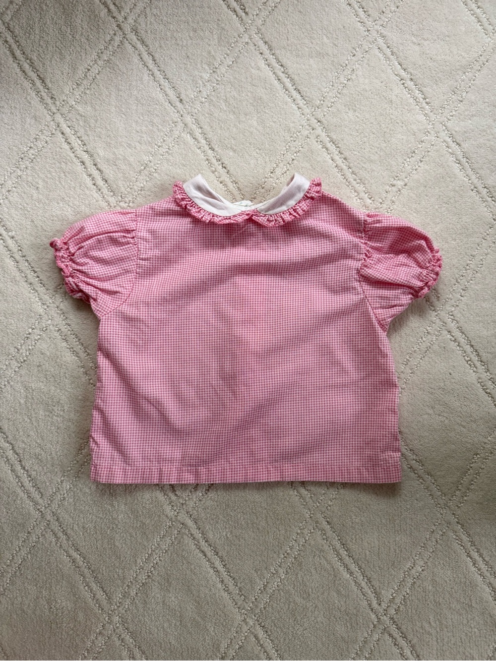 True Vintage Baby Gingham Blouse with Ruffle Collar